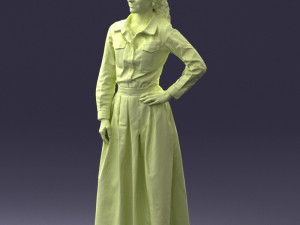 woman in blue dress 1009 3D Model