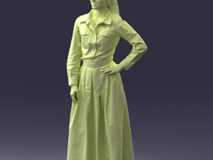 woman in blue dress 1009 3D Model