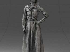 woman in blue dress 1009 3D Model