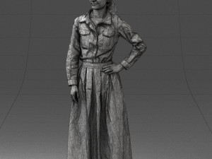 woman in blue dress 1009 3D Model