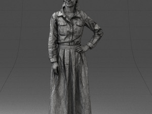 woman in blue dress 1009 3D Model