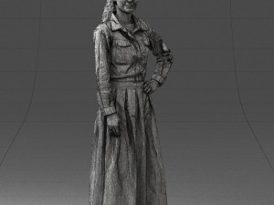 woman in blue dress 1009 3D Model