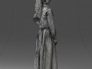 woman in blue dress 1009 3D Model