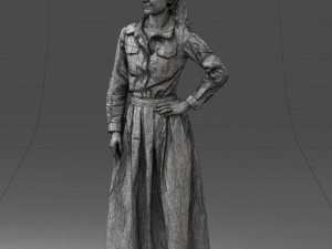 woman in blue dress 1009 3D Model