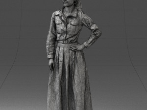 woman in blue dress 1009 3D Model