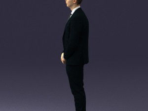 000192 Businessman in Formal Suit Standing Pose 3Dモデル