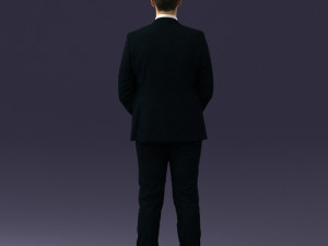 000192 Businessman in Formal Suit Standing Pose 3Dモデル