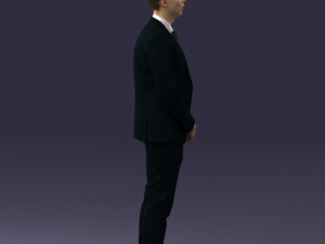 000192 Businessman in Formal Suit Standing Pose 3Dモデル