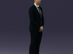 000192 Businessman in Formal Suit Standing Pose 3Dモデル