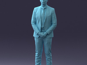 000192 Businessman in Formal Suit Standing Pose 3Dモデル