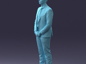 000192 Businessman in Formal Suit Standing Pose 3Dモデル