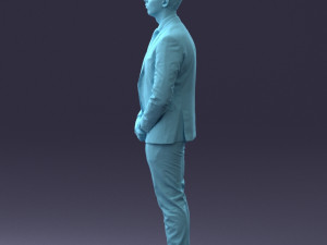000192 Businessman in Formal Suit Standing Pose 3Dモデル