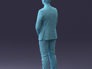 000192 Businessman in Formal Suit Standing Pose 3Dモデル