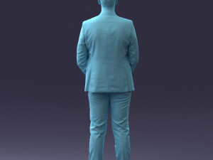 000192 Businessman in Formal Suit Standing Pose 3Dモデル