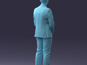 000192 Businessman in Formal Suit Standing Pose 3Dモデル