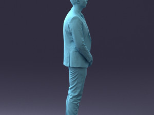000192 Businessman in Formal Suit Standing Pose 3Dモデル