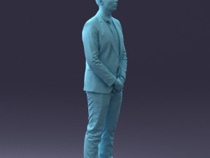 000192 Businessman in Formal Suit Standing Pose 3Dモデル