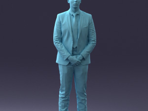000192 Businessman in Formal Suit Standing Pose 3Dモデル