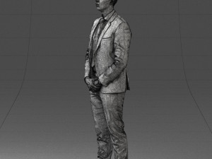 000192 Businessman in Formal Suit Standing Pose 3Dモデル