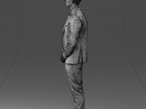 000192 Businessman in Formal Suit Standing Pose 3Dモデル