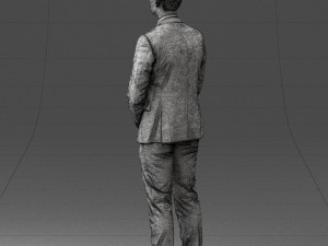 000192 Businessman in Formal Suit Standing Pose 3Dモデル