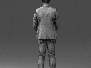 000192 Businessman in Formal Suit Standing Pose 3Dモデル