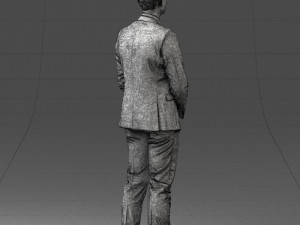 000192 Businessman in Formal Suit Standing Pose 3Dモデル
