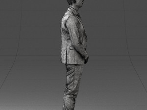 000192 Businessman in Formal Suit Standing Pose 3Dモデル
