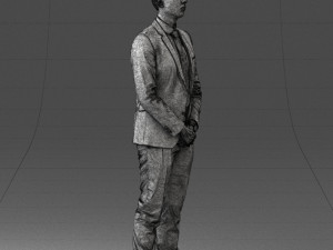 000192 Businessman in Formal Suit Standing Pose 3Dモデル