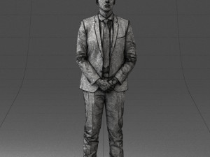 000192 Businessman in Formal Suit Standing Pose 3Dモデル