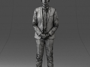 000192 Businessman in Formal Suit Standing Pose 3Dモデル