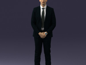 man in suit posed 1012-3 3d print ready 3D-printmodel