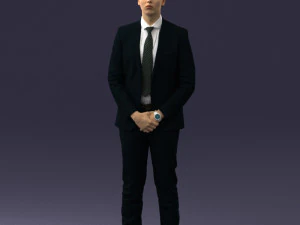 000192 Businessman in Formal Suit Standing Pose 3dp 3D Print Model