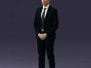000192 Businessman in Formal Suit Standing Pose 3dp 3D Print Model