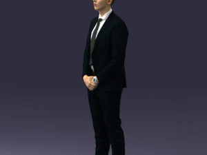 000192 Businessman in Formal Suit Standing Pose 3dp 3D Print Model