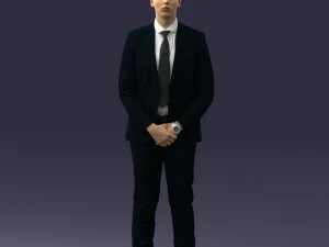 000192 Businessman in Formal Suit Standing Pose 3dp 3D Print Model