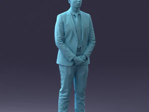 000192 Businessman in Formal Suit Standing Pose 3dp 3D Print Model