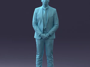 000192 Businessman in Formal Suit Standing Pose 3dp 3D Print Model