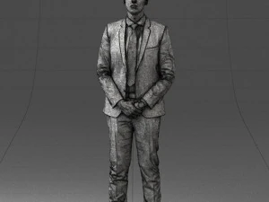 000192 Businessman in Formal Suit Standing Pose 3dp 3D Print Model