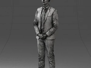 000192 Businessman in Formal Suit Standing Pose 3dp 3D Print Model