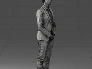 000192 Businessman in Formal Suit Standing Pose 3dp 3D Print Model