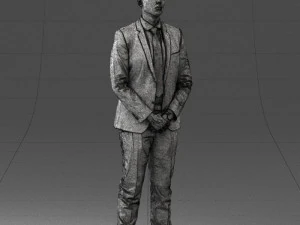 000192 Businessman in Formal Suit Standing Pose 3dp 3D Print Model