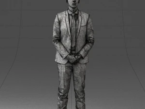 000192 Businessman in Formal Suit Standing Pose 3dp 3D Print Model