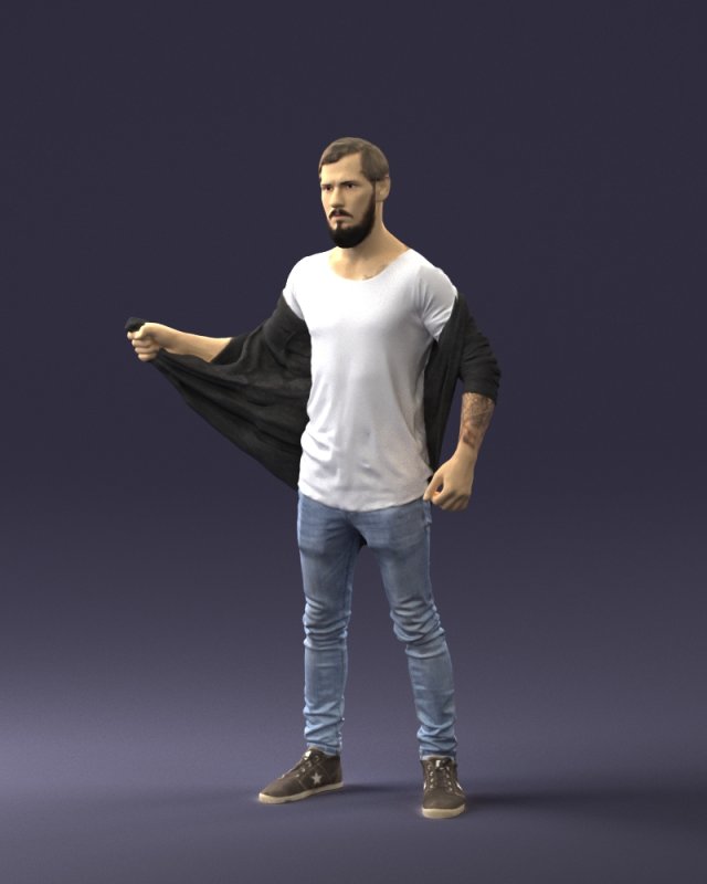man in casual 1024 3Dモデル .c4d .max .obj .3ds .fbx .stl .blend 
