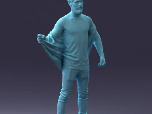 000199 재킷을 벗고 있는 수염난 남자 1024 3D 모델