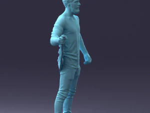 000199 재킷을 벗고 있는 수염난 남자 1024 3D 모델