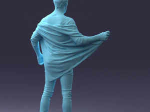 000199 재킷을 벗고 있는 수염난 남자 1024 3D 모델