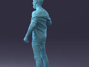 000199 재킷을 벗고 있는 수염난 남자 1024 3D 모델