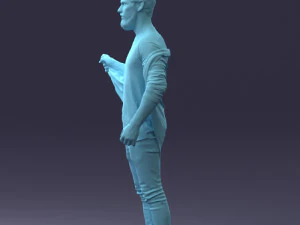 000199 재킷을 벗고 있는 수염난 남자 1024 3D 모델