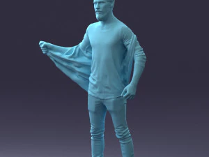 000199 재킷을 벗고 있는 수염난 남자 1024 3D 모델